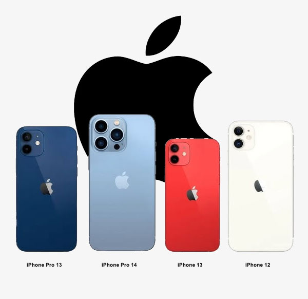 Pre-loved iPhones displayed in various colors, showcasing their sleek designs and vibrant finishes.